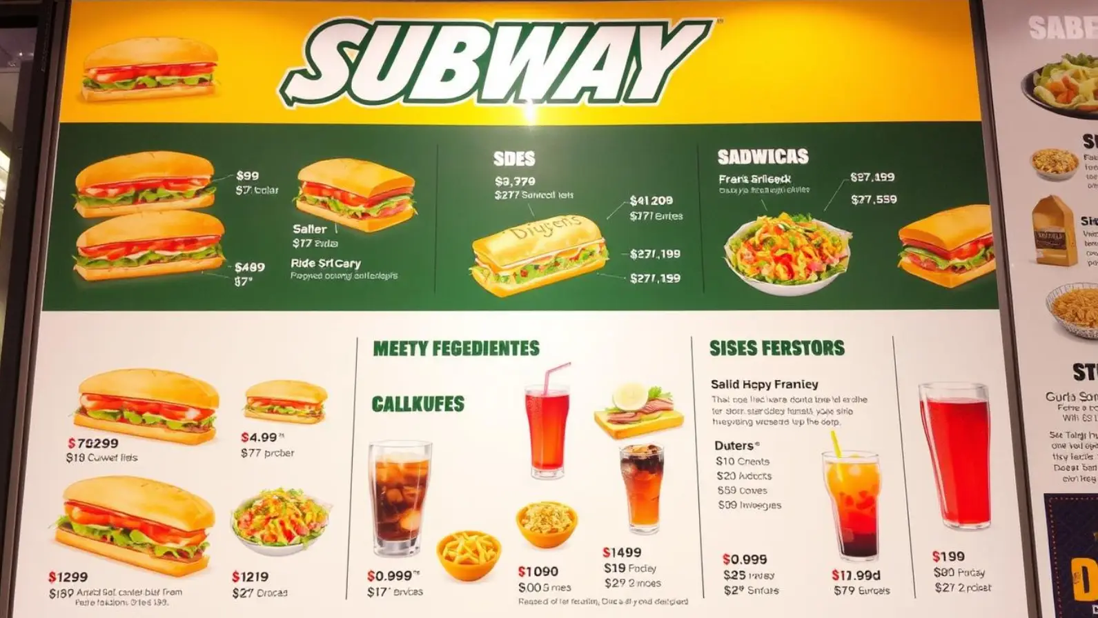 Subway Menu Prices 2025